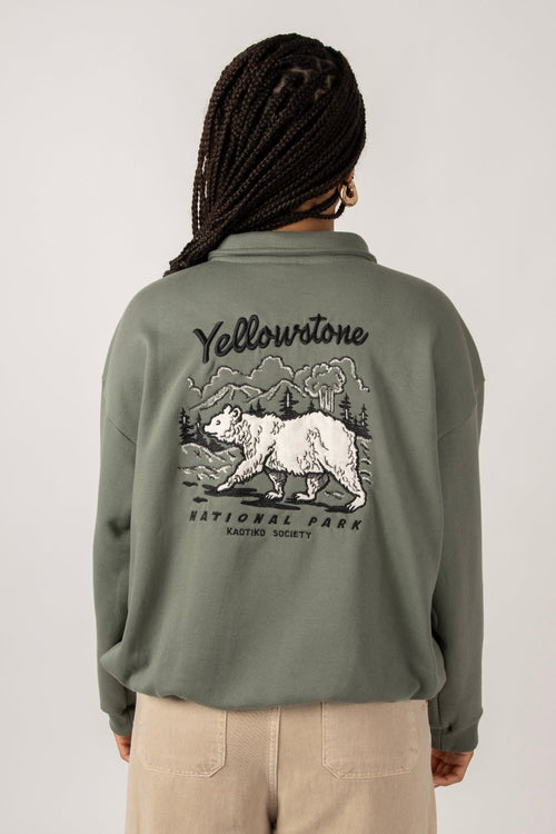 Bear YellowStone Old Green Sweatshirt