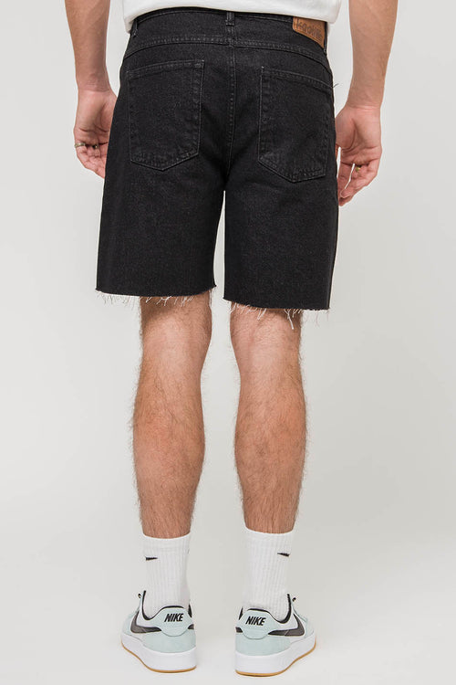 Baggy Black Denim Bermudes