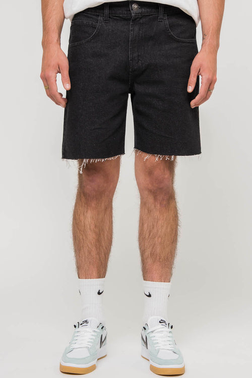 Baggy Black Denim Bermudes