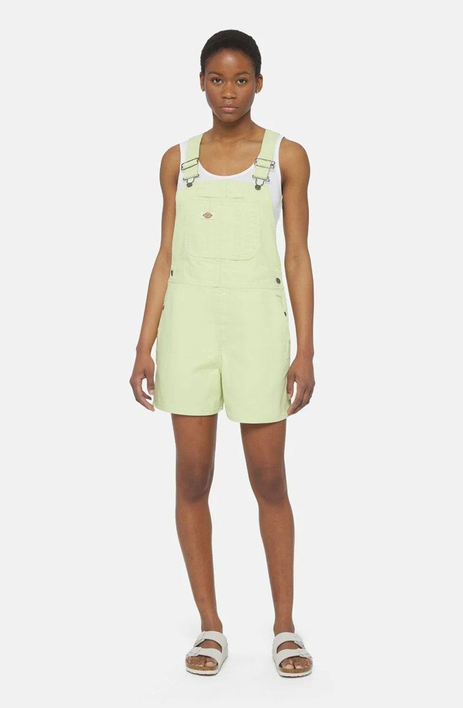 Kurze Dickies Duck Canvas Latzhose, hellgrün
