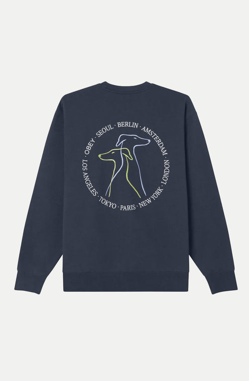 Obey City Dogs Academy Navy Sweatshirt