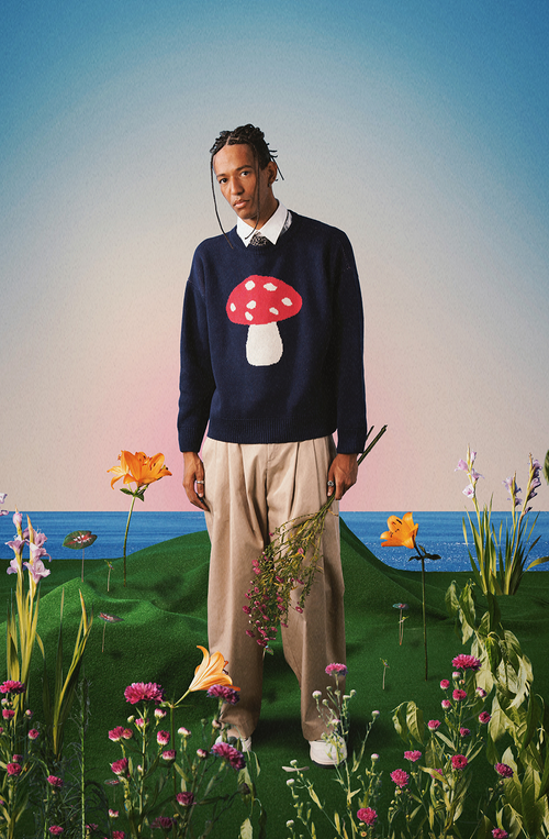 Mushroom Navy Sweater