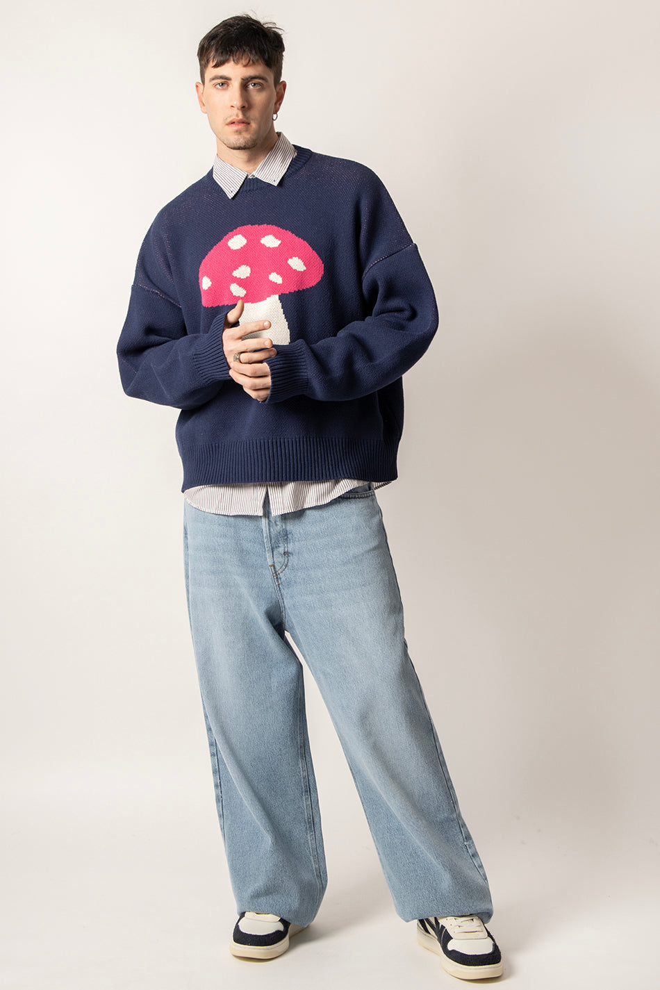 Mushroom Navy Sweater