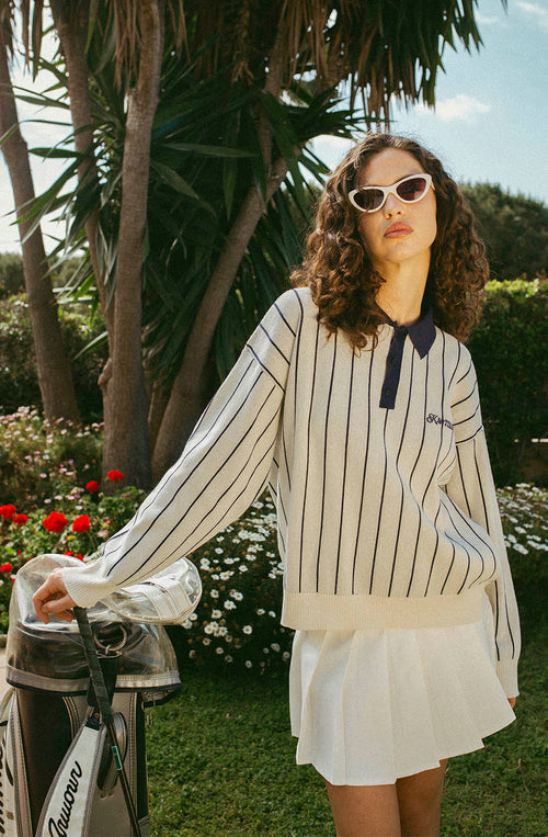 Palm Beach Ivory Button Sweater