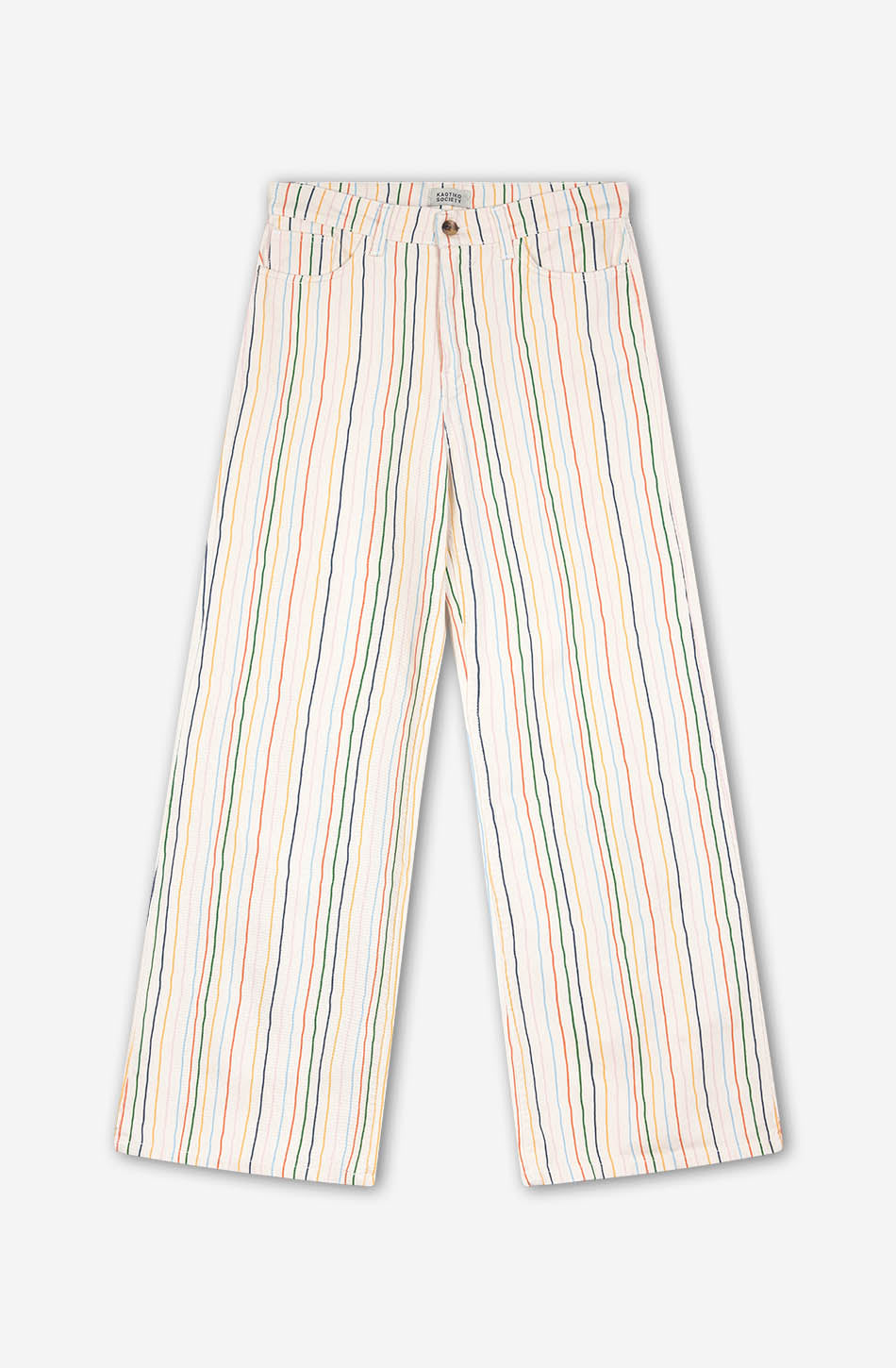Multi Strippes Apfel-Elfenbein-Hose