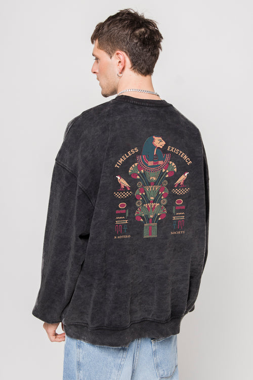 Sudadera Washed Timeless Existence Black
