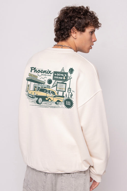 Gas Station Organic Cotton Ivory Sweatshirt
