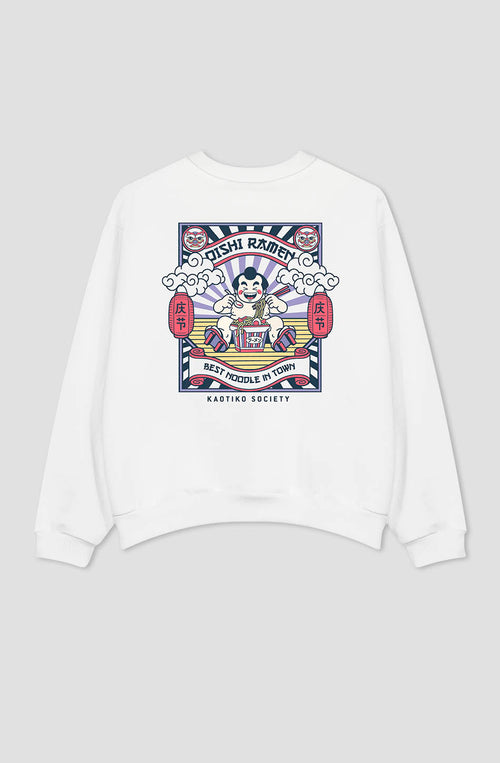 Sweat en coton biologique Oishi Ramen White