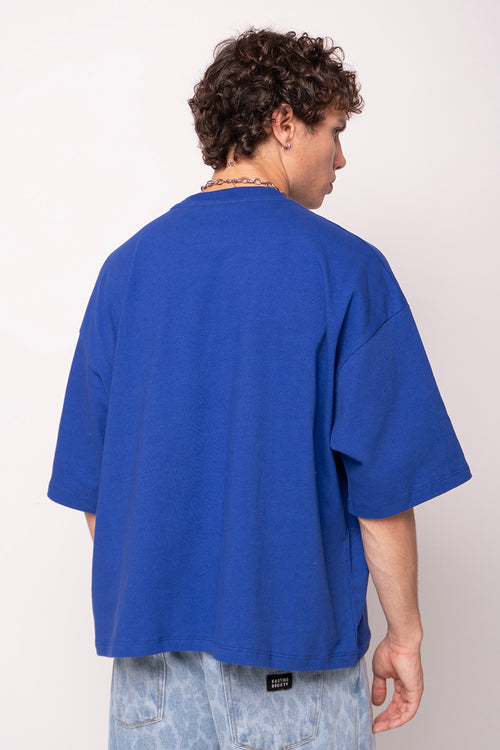 Cropped Burning Rebellion Navy T-shirt