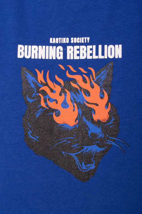Cropped Burning Rebellion Navy T-shirt