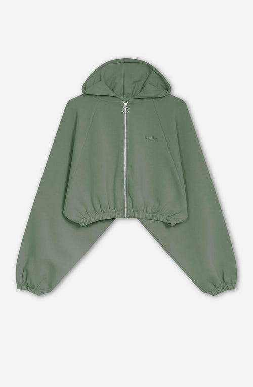 Giulia Interlock Olive Zipper Jacket Sweatshirt