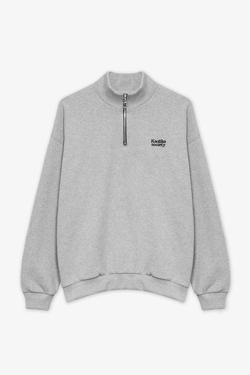 Half Zip Kaotiko Society Gray Sweatshirt