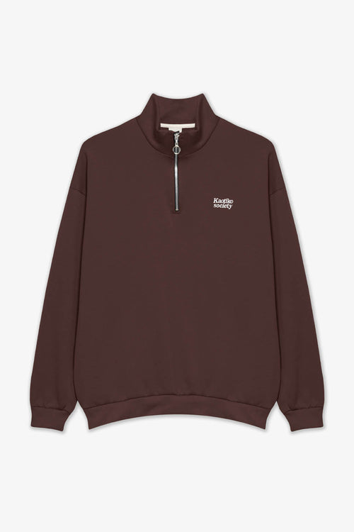 Half Zip Kaotiko Society Brown Sweatshirt