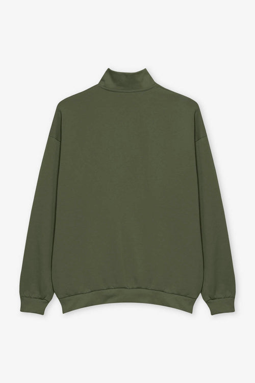 Kaotiko Society Army-Sweatshirt mit halbem Reißverschluss