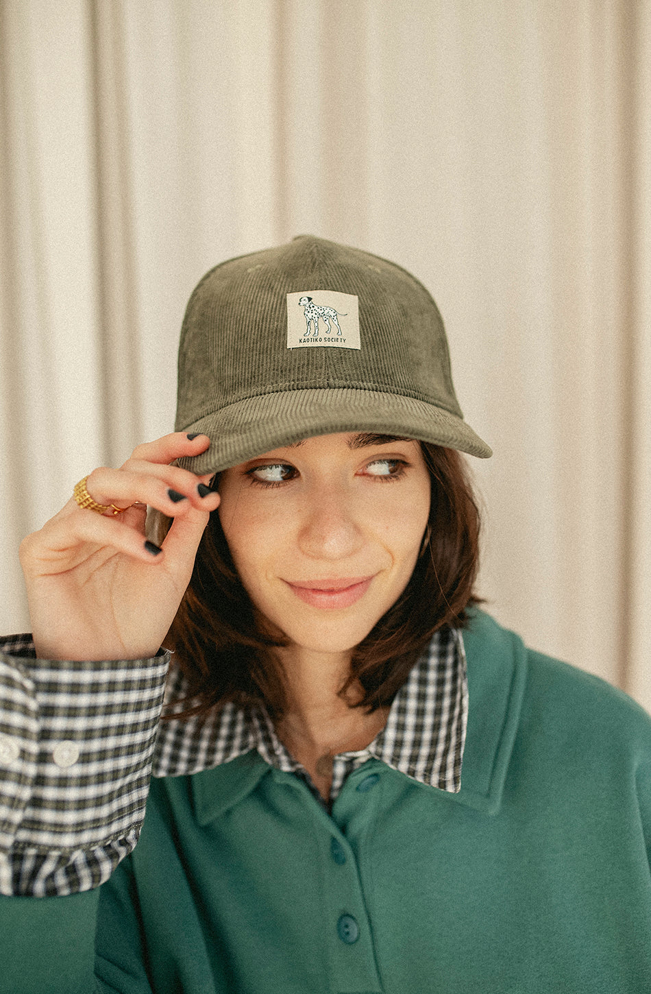 Corduroy Organic Dalmata Khaki Cap