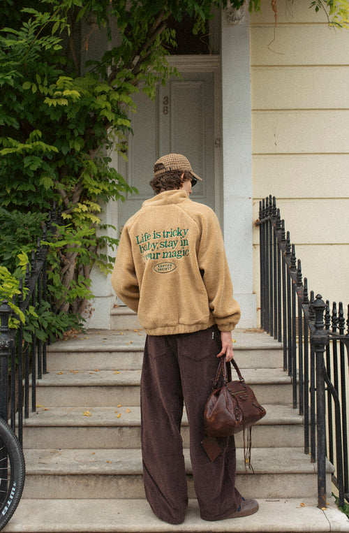 Fleece Jacket Life is Tricky Camel