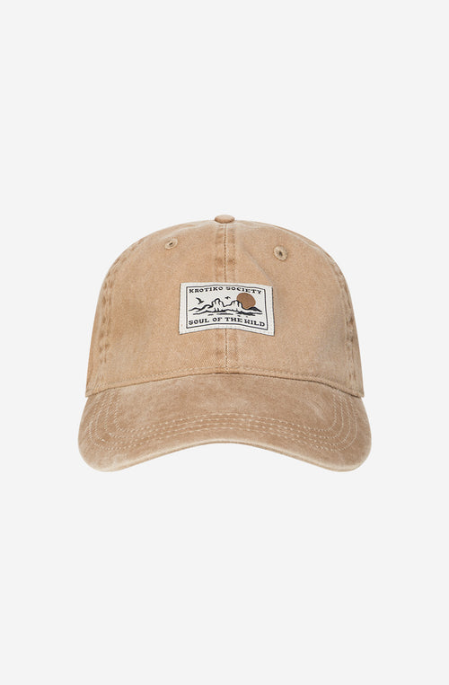 Organic Western Washed Dark Camel Cap