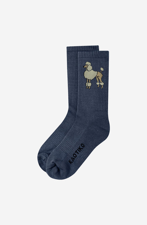 Navy Poodle Socks