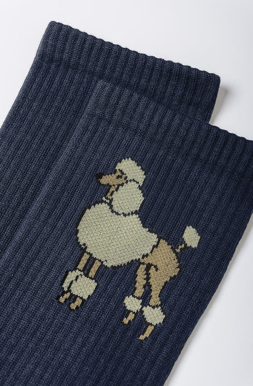Navy Poodle Socks