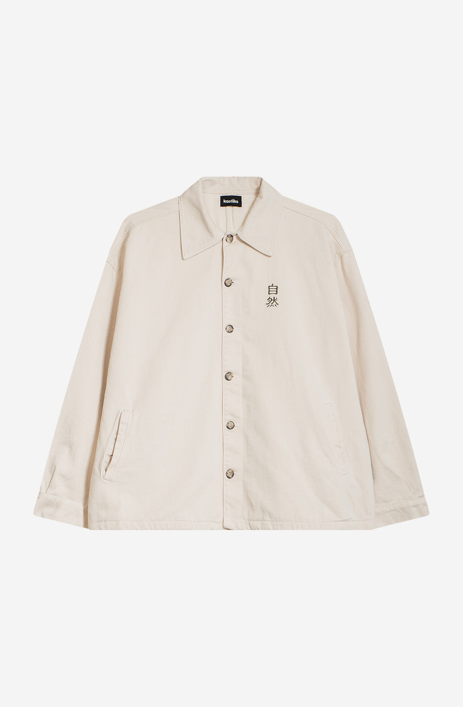Pockets Embroidery Jacket Camelia Ivory