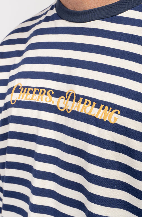Cheers T-shirt, Darling Stripes Navy
