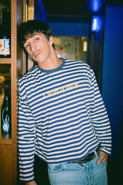 Cheers T-shirt, Darling Stripes Navy