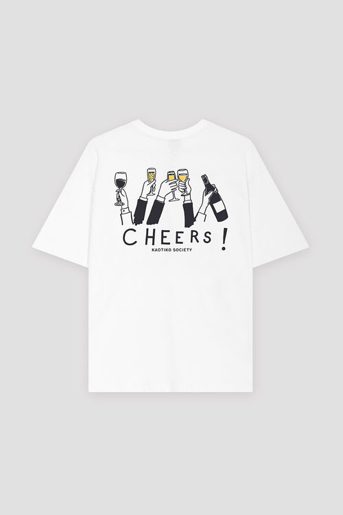Cheers T-Shirt blanc en coton biologique