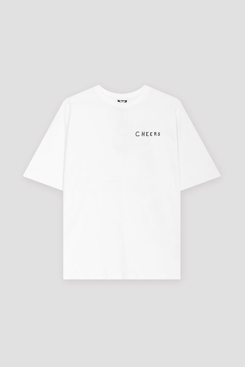 Cheers T-Shirt blanc en coton biologique