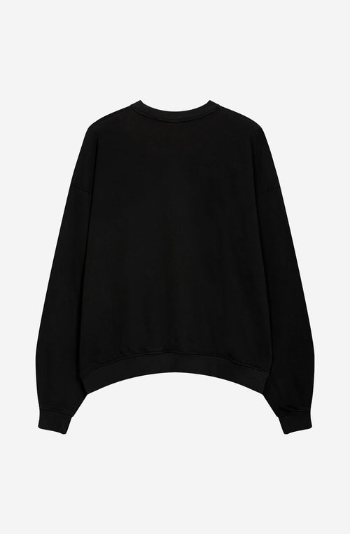 Schwarzes Sweatshirt mit verwaschenem Dackel