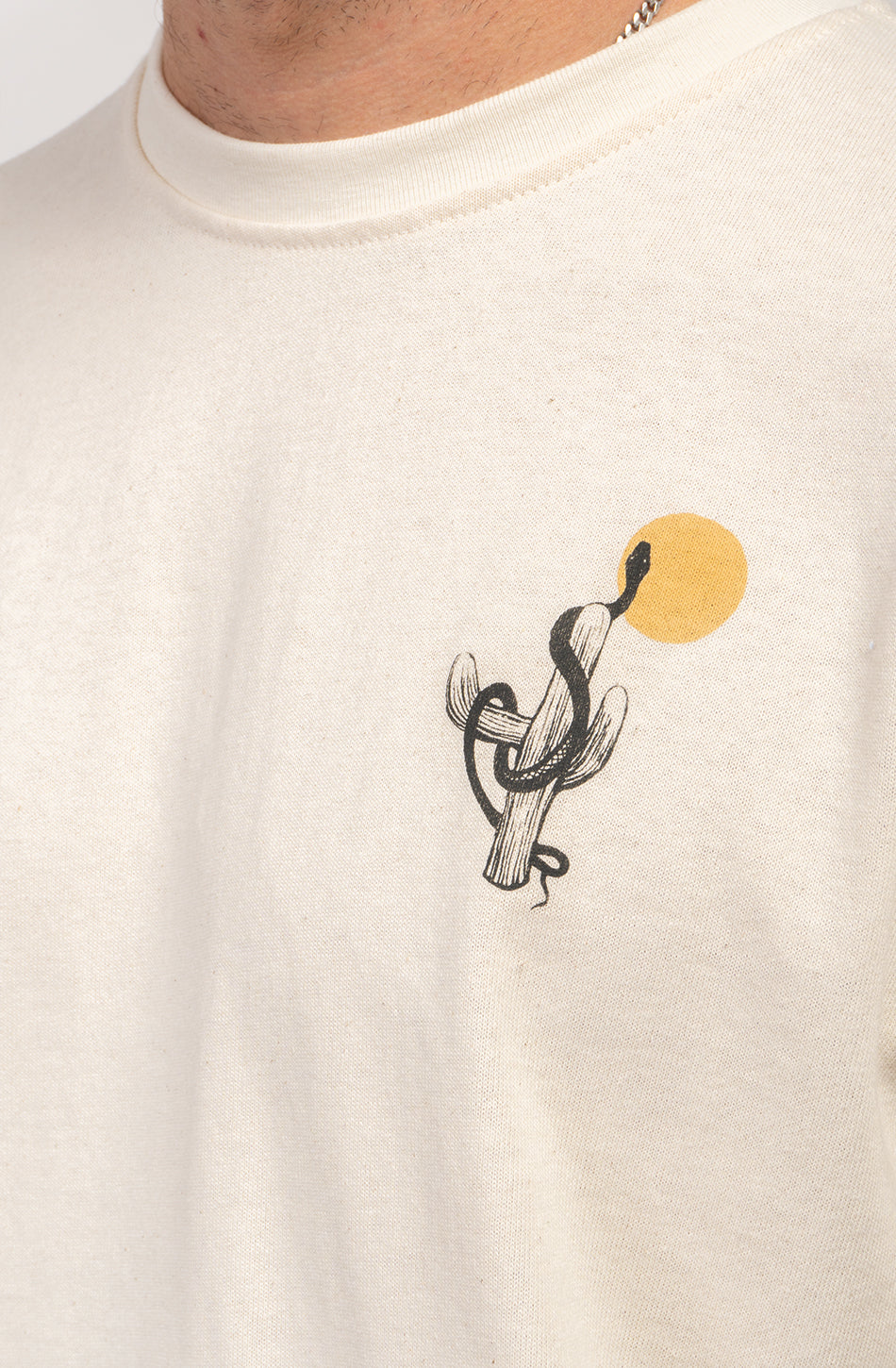 T-shirt en coton bio ivoire Cowgirl Snake