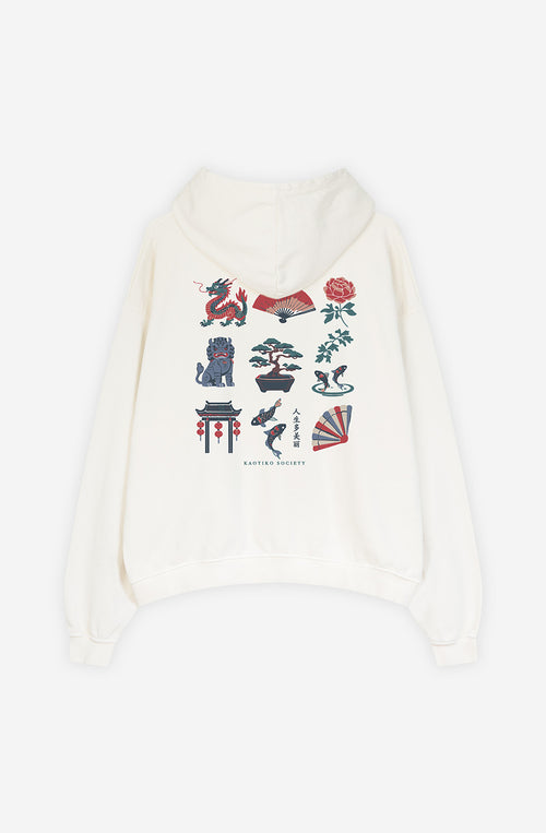 Sweatshirt „Bonsai“ in gewaschenem Elfenbein