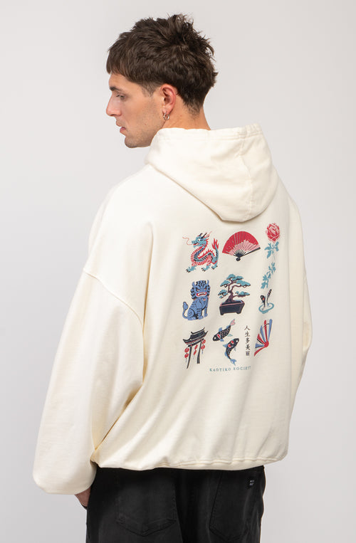 Sweatshirt „Bonsai“ in gewaschenem Elfenbein