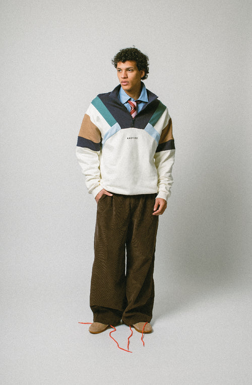 Aleck ivory/Navy sweatshirt