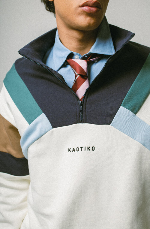 Aleck ivory/Navy sweatshirt