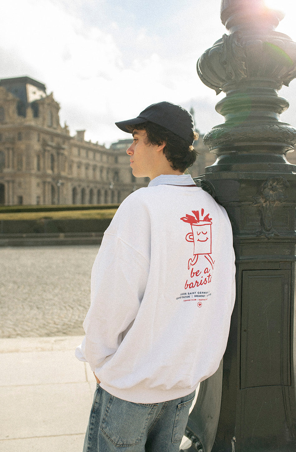 Sweat-shirt Barista Organic Cotton White