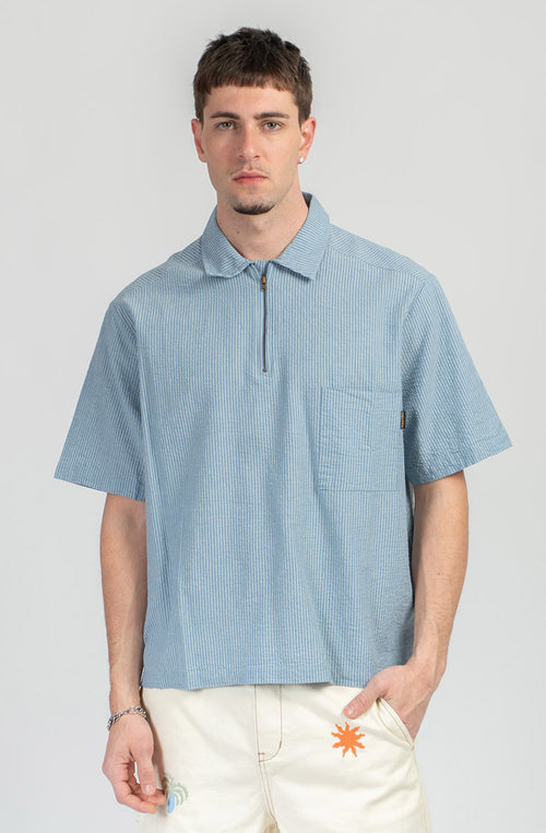 Baracoa Half Zip Blue Shirt