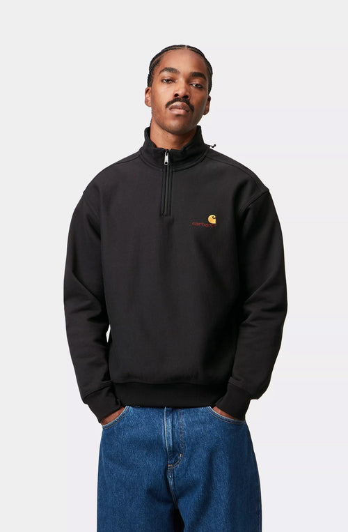 Carhartt WIP American Script Black Half Zip Sweatshirt