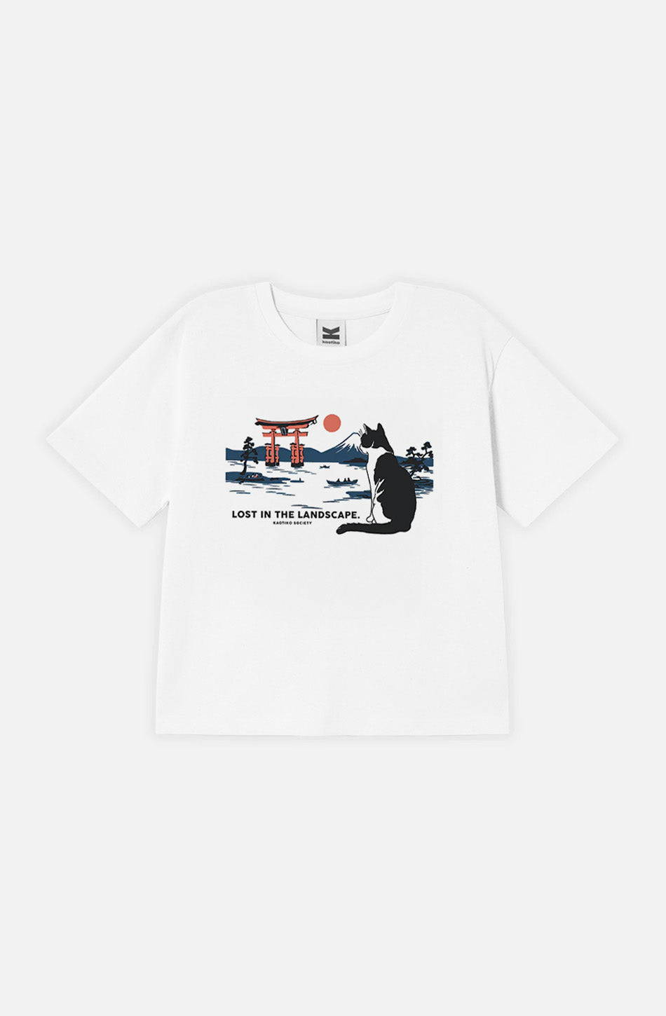 Weißes T-Shirt im Landschaftsstil