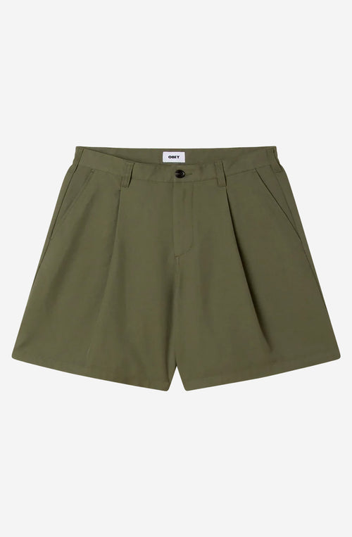 Bermuda OBEY Dean Pleated Short Tea Leaf