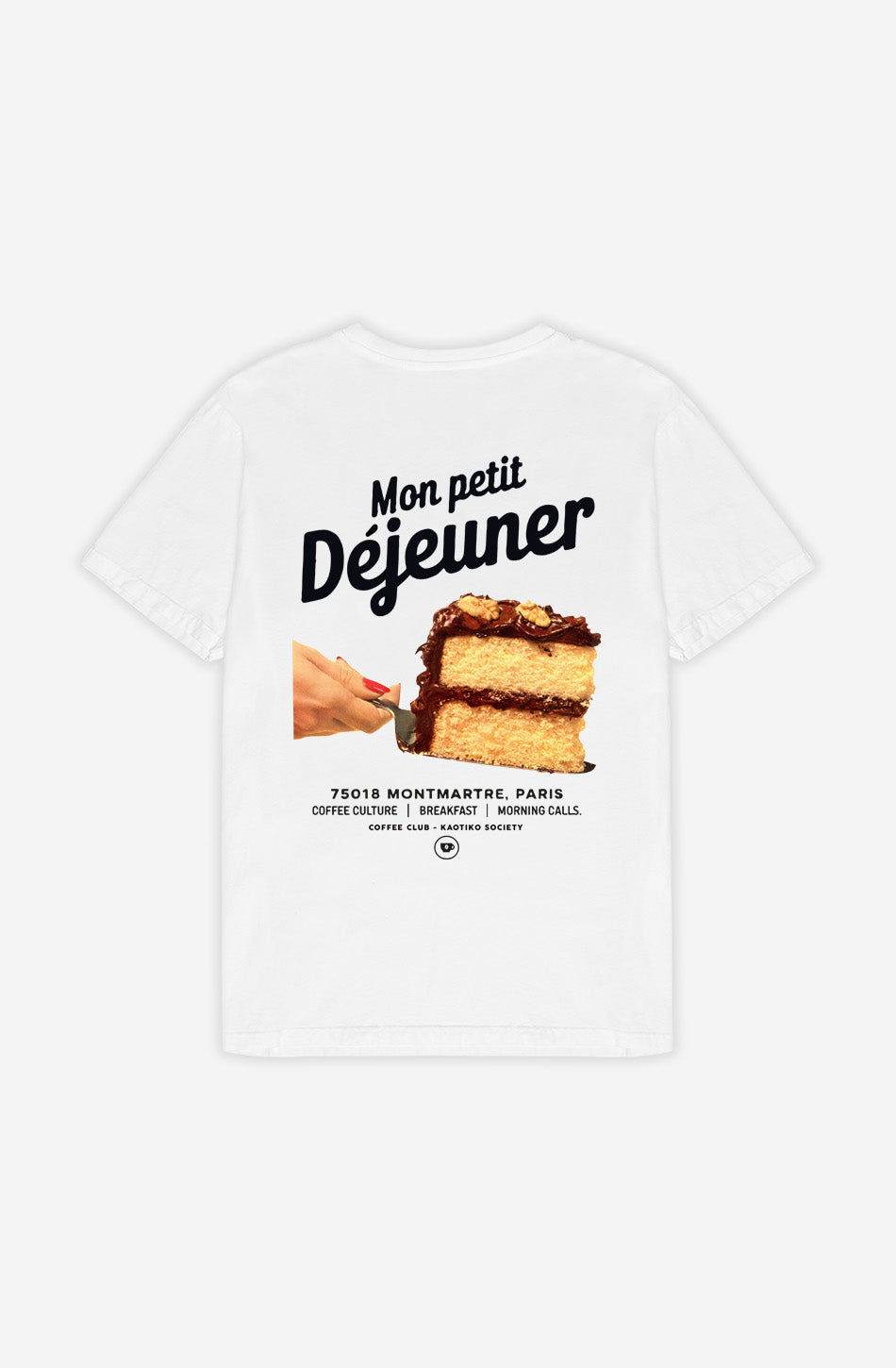Camiseta Breakfast Organic White unisex de algodón orgánico con ilustración de desayuno parisino