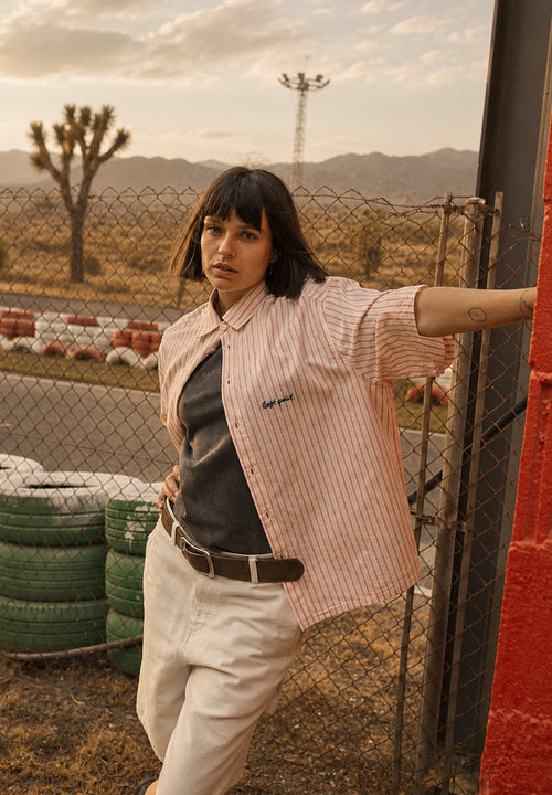 Camisa Lost Point Yvory/Garnet Stripes