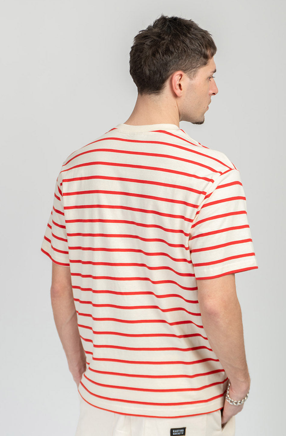 Coffee Culture Stripes Red/Ivory T-shirt