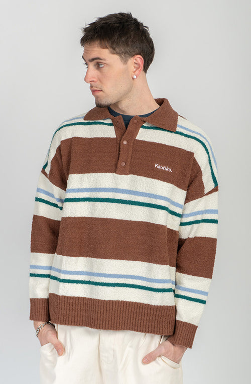 Polo Kaotiko Stripes Brown / Ivory