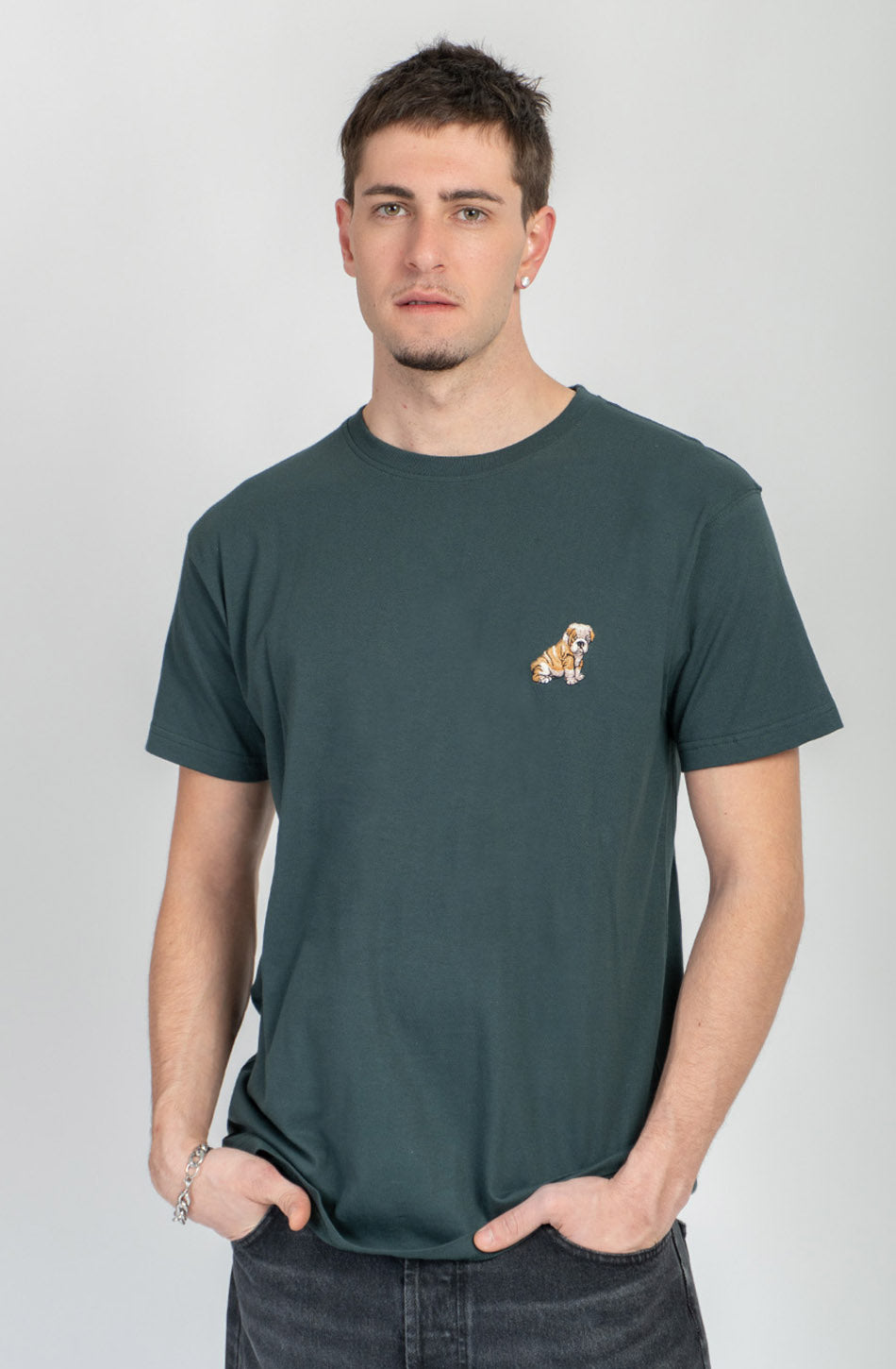 Bulldog Posy Green T-shirt