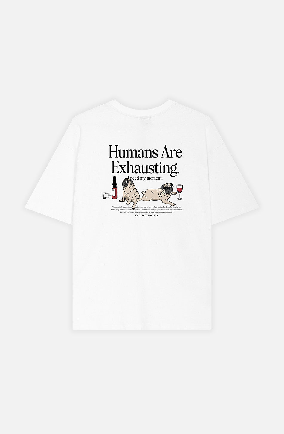 Menschen sind anstrengend – Weißes Bio-Baumwoll-T-Shirt