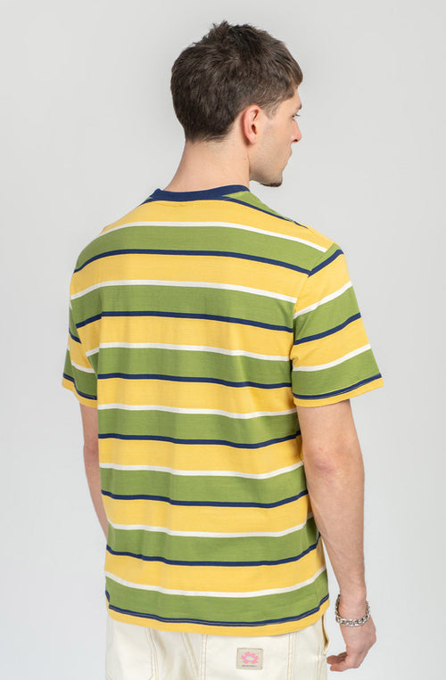 Gestreiftes Insel-T-Shirt in Gelb/Grün