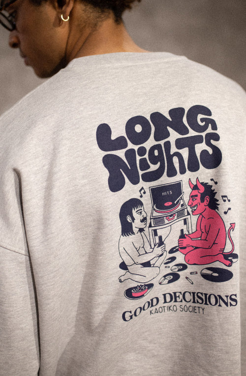 Sweat-shirt Long Nights Gray