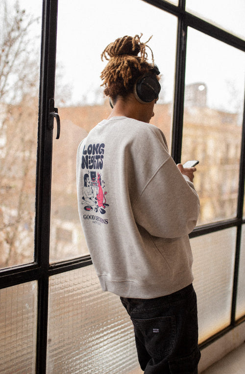 Sweat-shirt Long Nights Gray