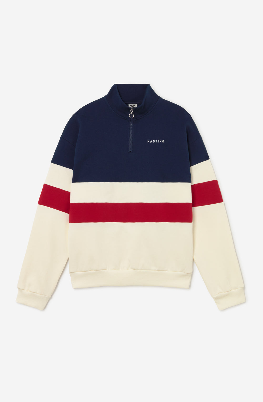 Sudadera Crew Zipper Carter Ivory/Blue/Salsa