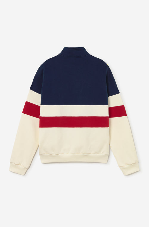 Sudadera Crew Zipper Carter Ivory/Blue/Salsa